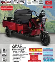 APEC APT4 ÜÇ TEKERLEKLİ ELEKTRİKLİ MOPED MOTOSİKLET APEC APT4 ÜÇ TEKERLEKLİ ELEKTRİKLİ MOPED MOTOSİKLET